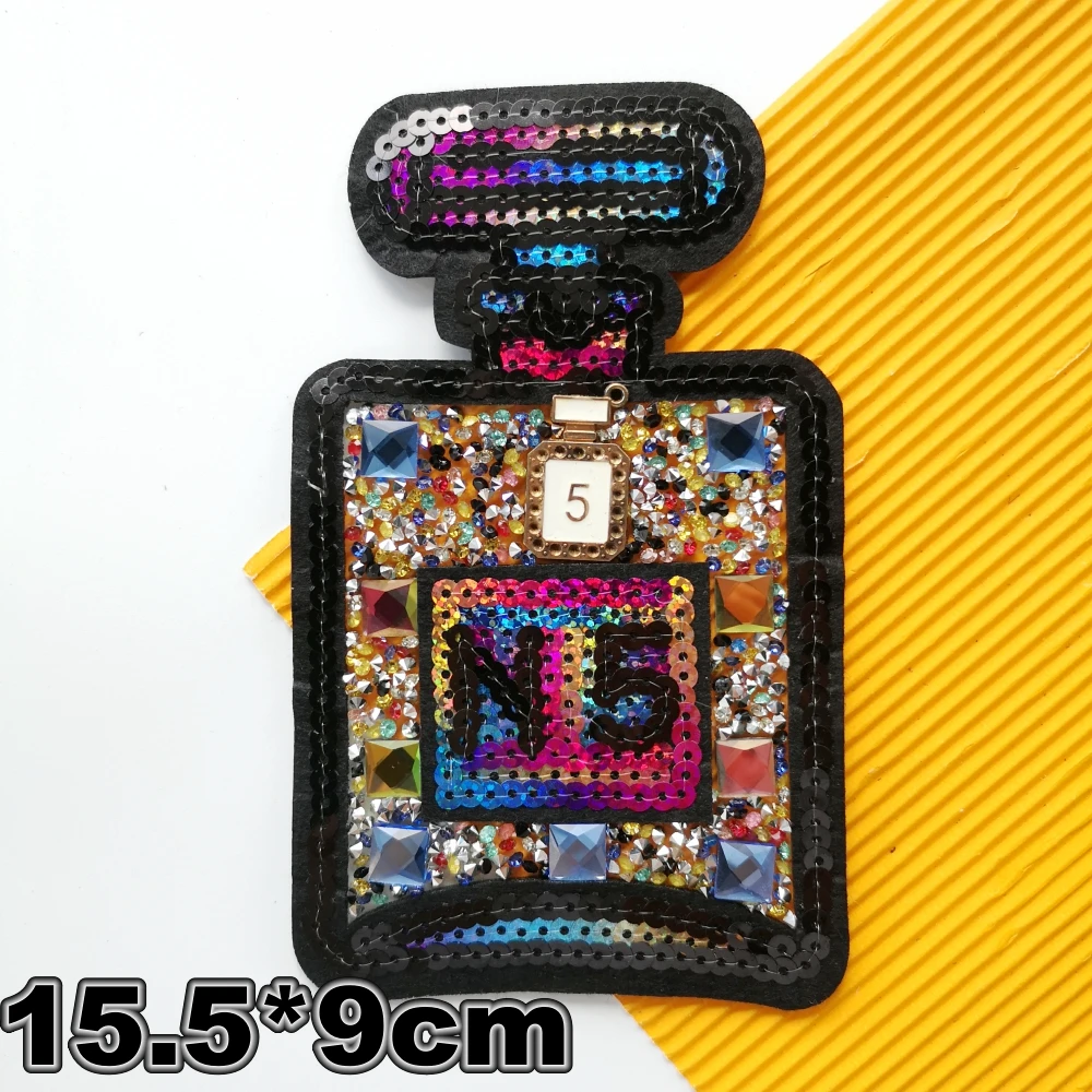 embroidery perfume bottle Patch,sequined Appliques Badge,badges,patches for clothing WF22841