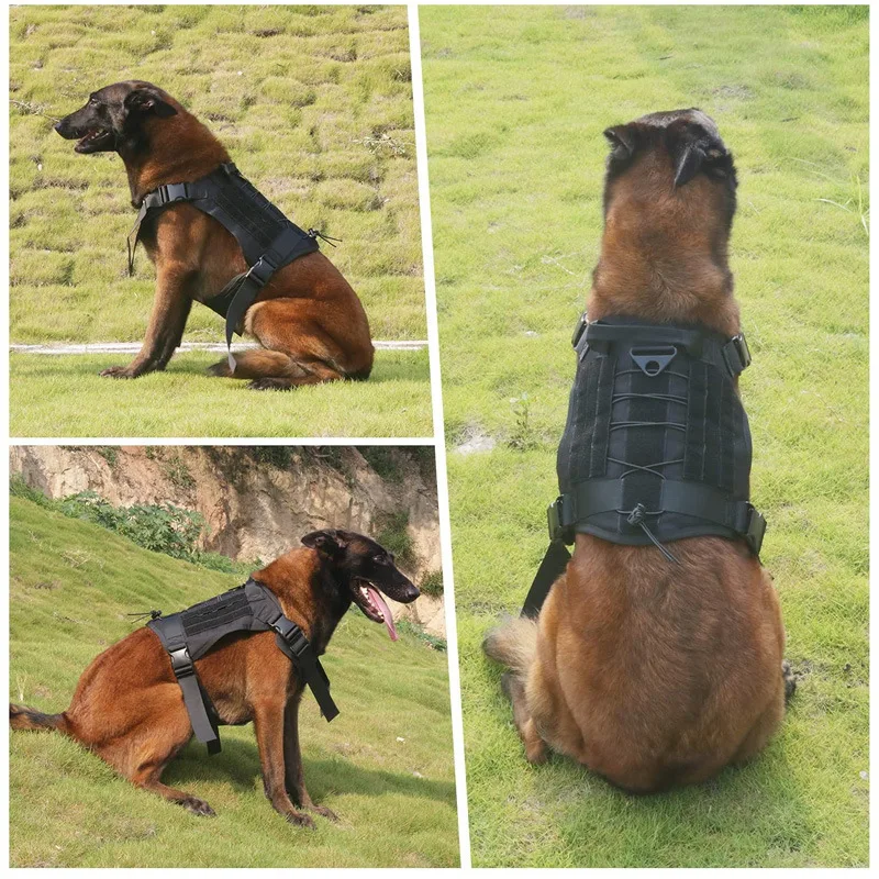 Tactical chest back, explosion-proof and break-free vest chest back for medium and large dogs