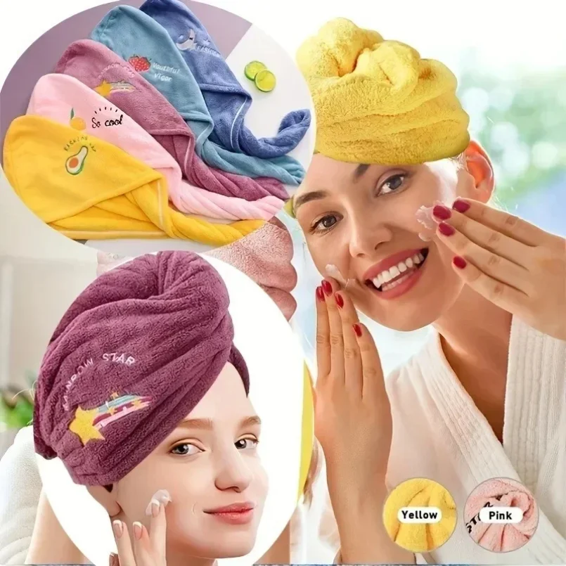 

Быстросохнущая шапочка для душа, тюрбан для женщин и девочек, супер впитывающее мягкое полотенце для ванной комнаты, сухие чепчики для сушки волос, милое полотенце для сушки волос