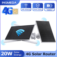 INQMEGA 4G Solar Outdoor Router 10W/20W 20100mAh Battery with SIM Card Slot IP66 Waterproof PTZ PIR Solar Camera