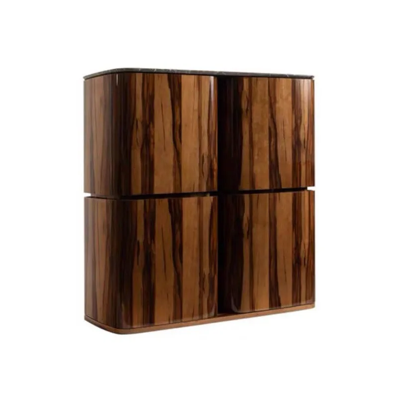 solid wood wine cabinet, villa living room designer creative storage cabinet, simple tempered glass sideboard