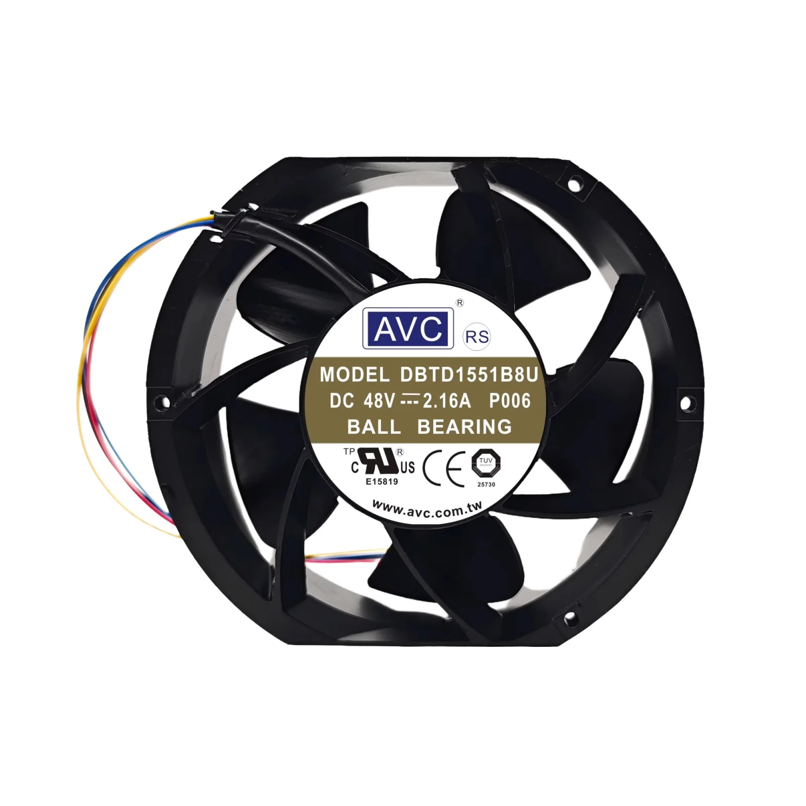 For AVC DBTD1551B8U 172x150x51mm DC 48V 2.16A Industrial Cooling Fan 5000RPM High Airflow 382CFM Dual Ball Bearing Cabinet Fan