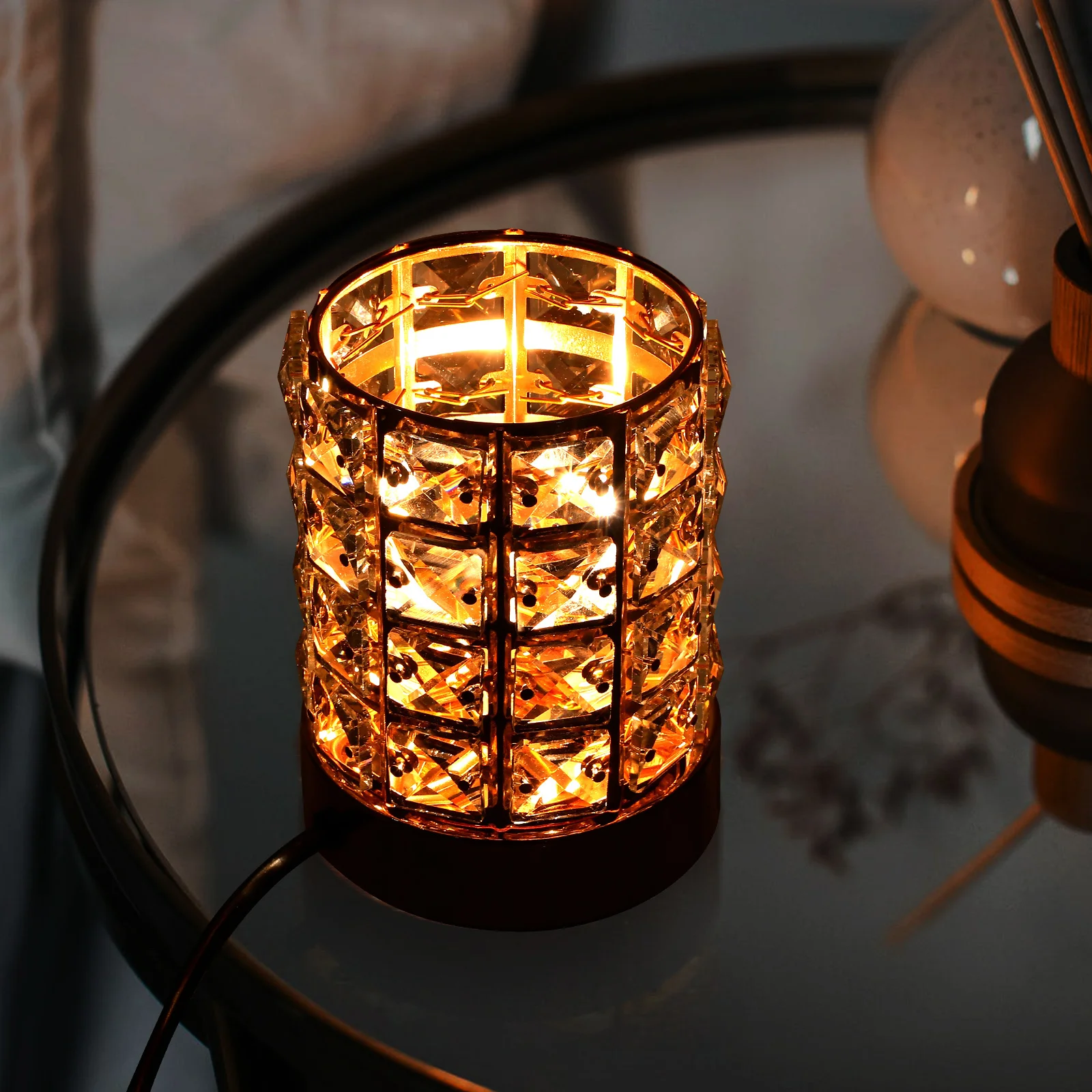 

Home Aroma Burner Romantic Lamp Wax Light Crystal Fragrance Holder Elegant