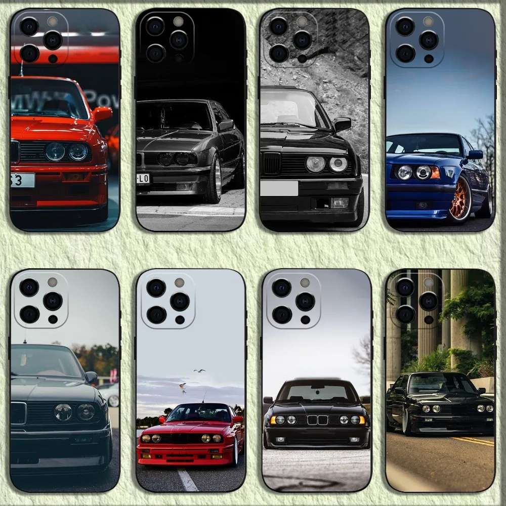 Cool Car E-E30 B-Bmwes Phone Case For iPhone 16,15,14,13,12,11,Pro,X,XS,Max,XR,Plus,Mini Soft Black Cover