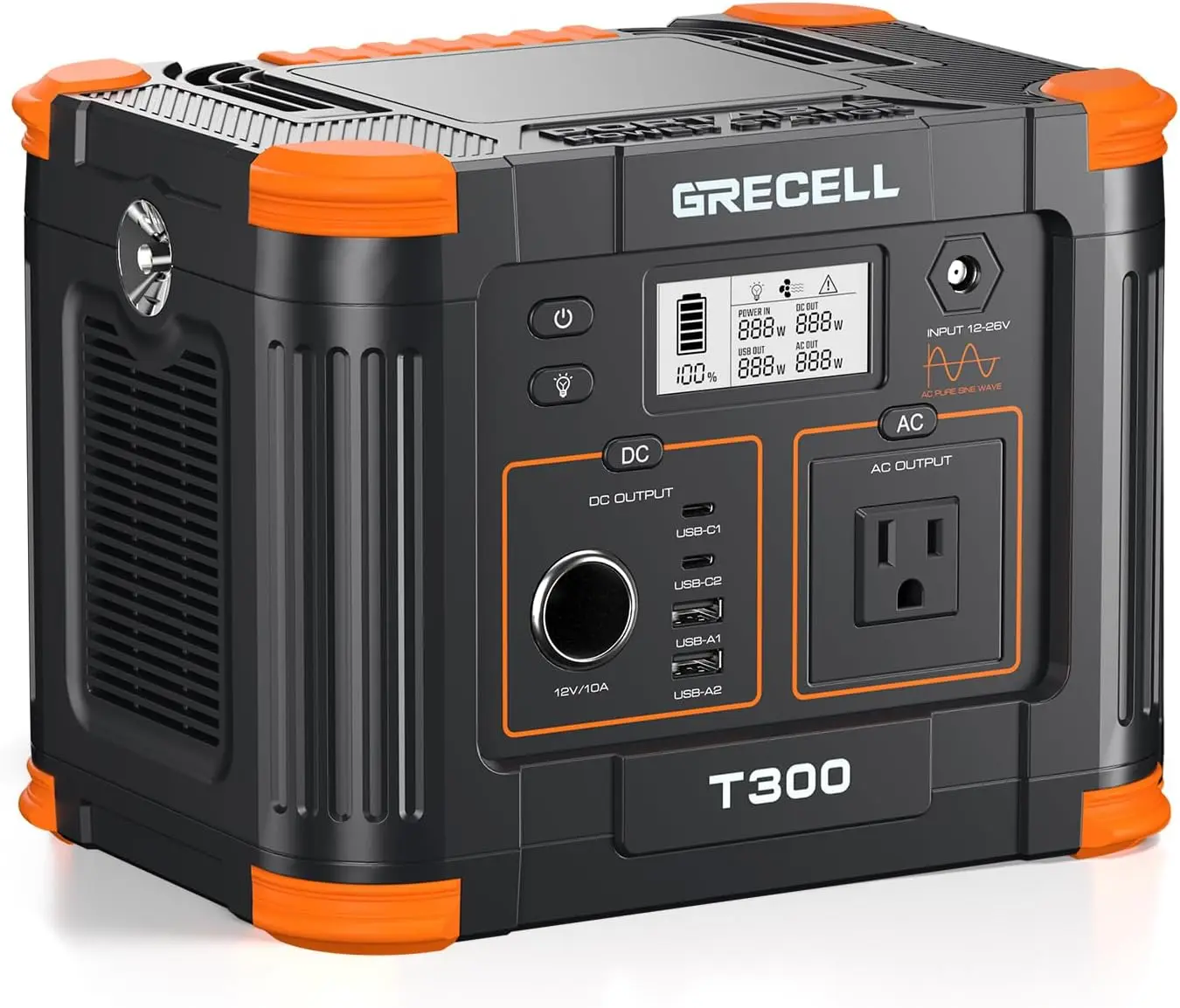 

300W Portable Power Station 230Wh Solar Generator with USB-C PD 60W & AC Outlet for Camping, Travel, Home Backup