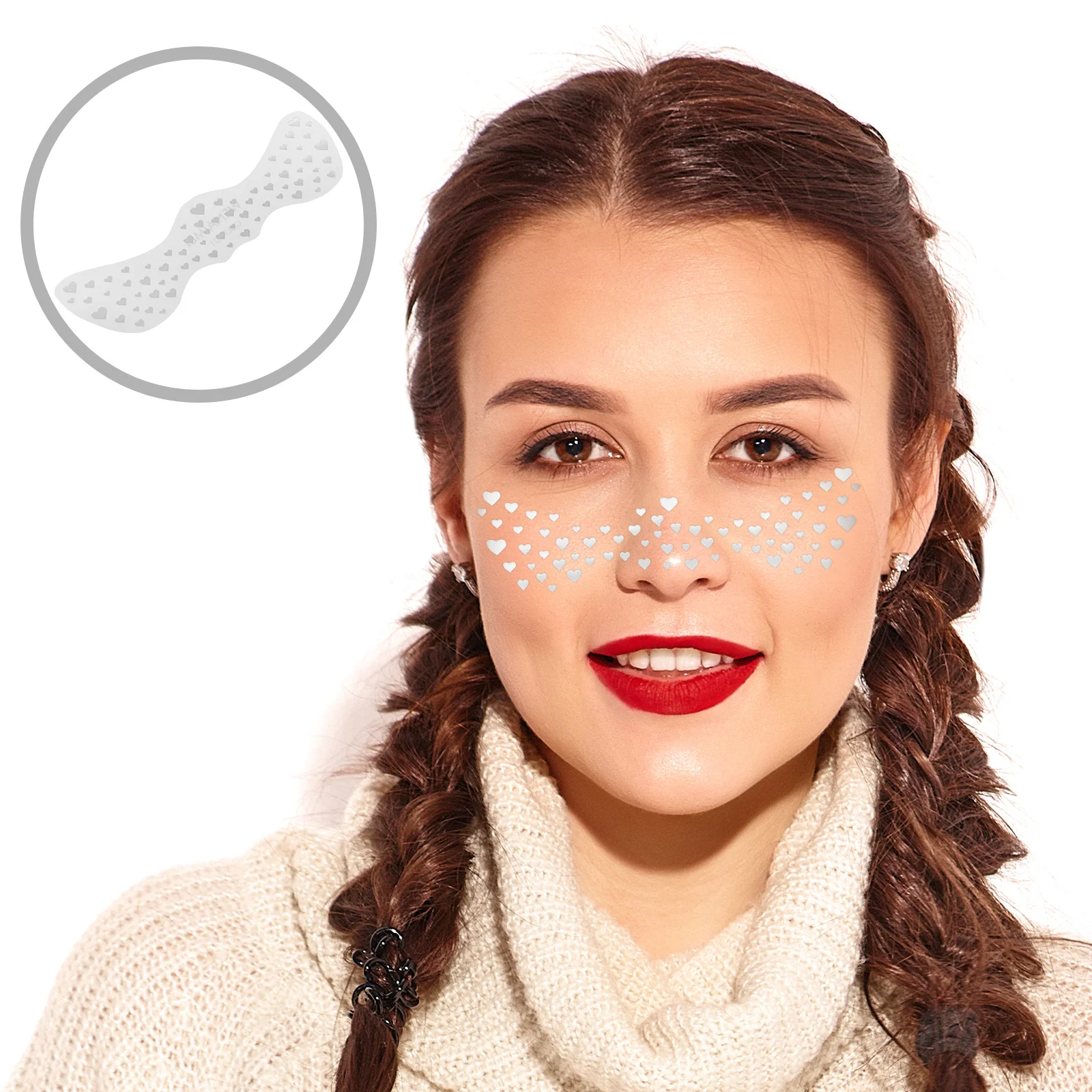 

4Pcs Realistic Freckle Face Stickers Waterproof Silver Makeup Temporary Tattoos Festival Halloween Makeup Stickers