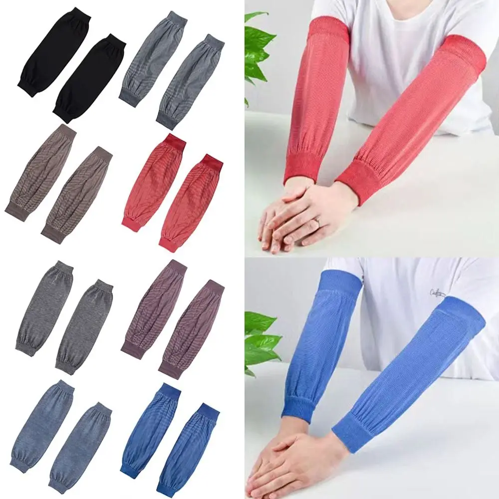 Long Gloves Arm Sleeves Summer Cooling UV Protection Arm Cover Basketball Running Labor Protection Sleeves Men Women