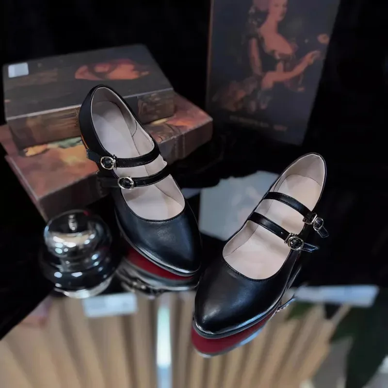 qq28LQGame Zenless Zone Zero /ZZZ Ellen Joe Maid Cosplay Czarne Czerwone Buty na Wysokim Obcasie 4cm/9cm Rozmiar 34-46 Cust