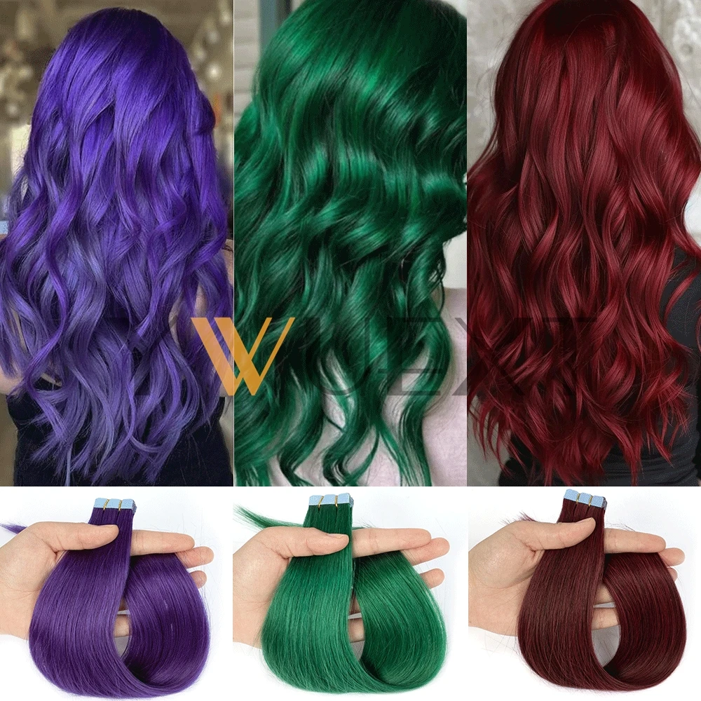 شريط صغير في الشعر البشري بألوان فاخرة 12-20 بوصة وصلات شعر شريطية طبيعية مستقيمة لتصفيفة الشعر في المخرج #5