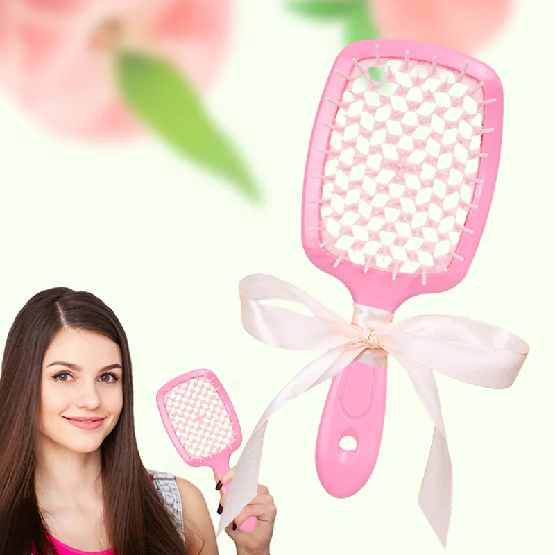 1 قطعة يأتي مع العطر واسعة الأسنان وسادة هوائية مشط تدليك الرطب الجاف مشط التصميم أمشاط جوفاء صالون DIY بها بنفسك أداة تصفيف الشعر المنزلية #3