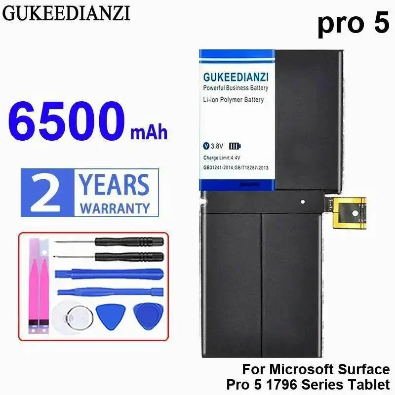 

Высокая совместимость для аккумулятора планшета Microsoft Surface Pro 5 1796 6500 мАч, надежное питание