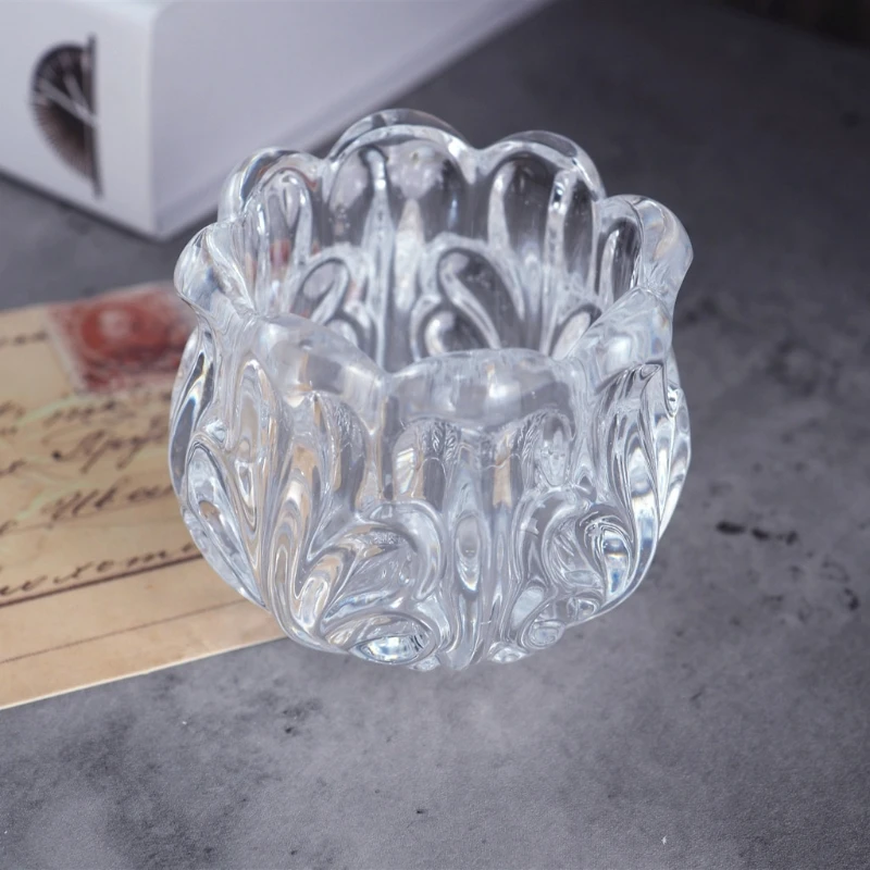 Handmade Glazed Cup Resin Casting Mold Glazed Rose Flower Glass Tumbler Mold Candle Holder Silicone Mold Art Crafts Tool