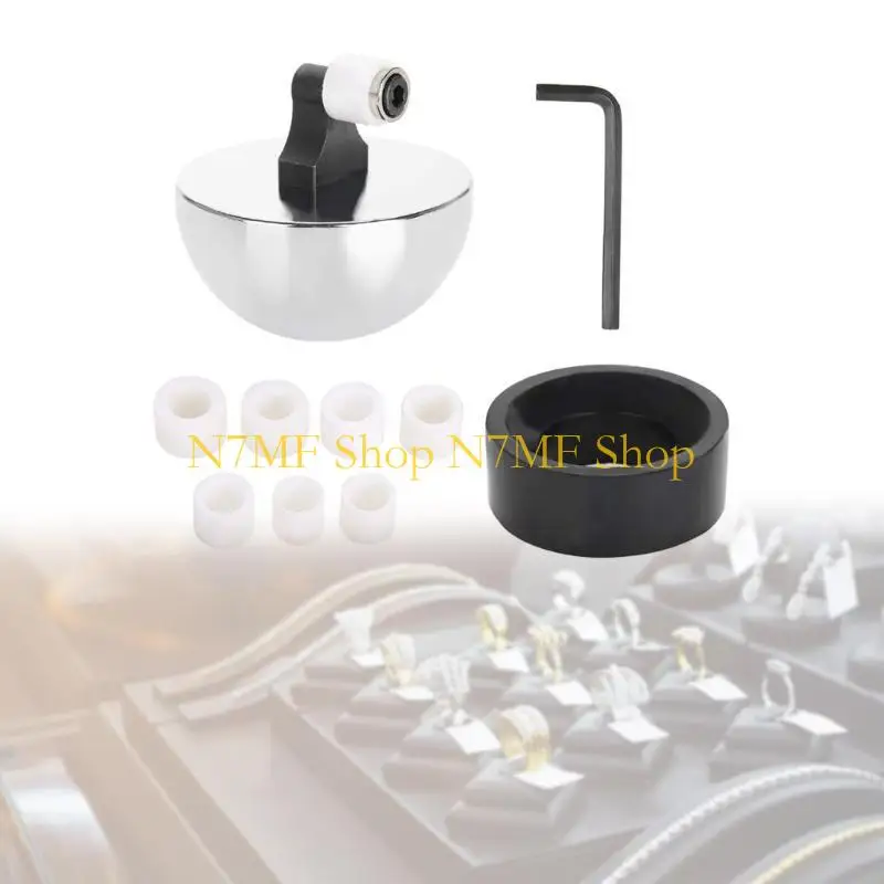 

N7MF Stainless Steel Ring Micro Inlaid Solid Balls Jewelry Inlaid Stone Base Inlaid