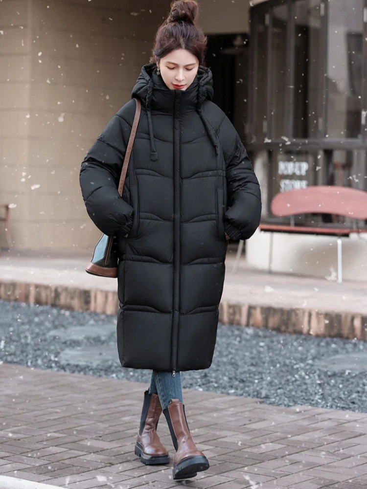 2026 new cotton-padded jacket for women winter hooded warm wadded outwear feminino long length thicken down cotton coat