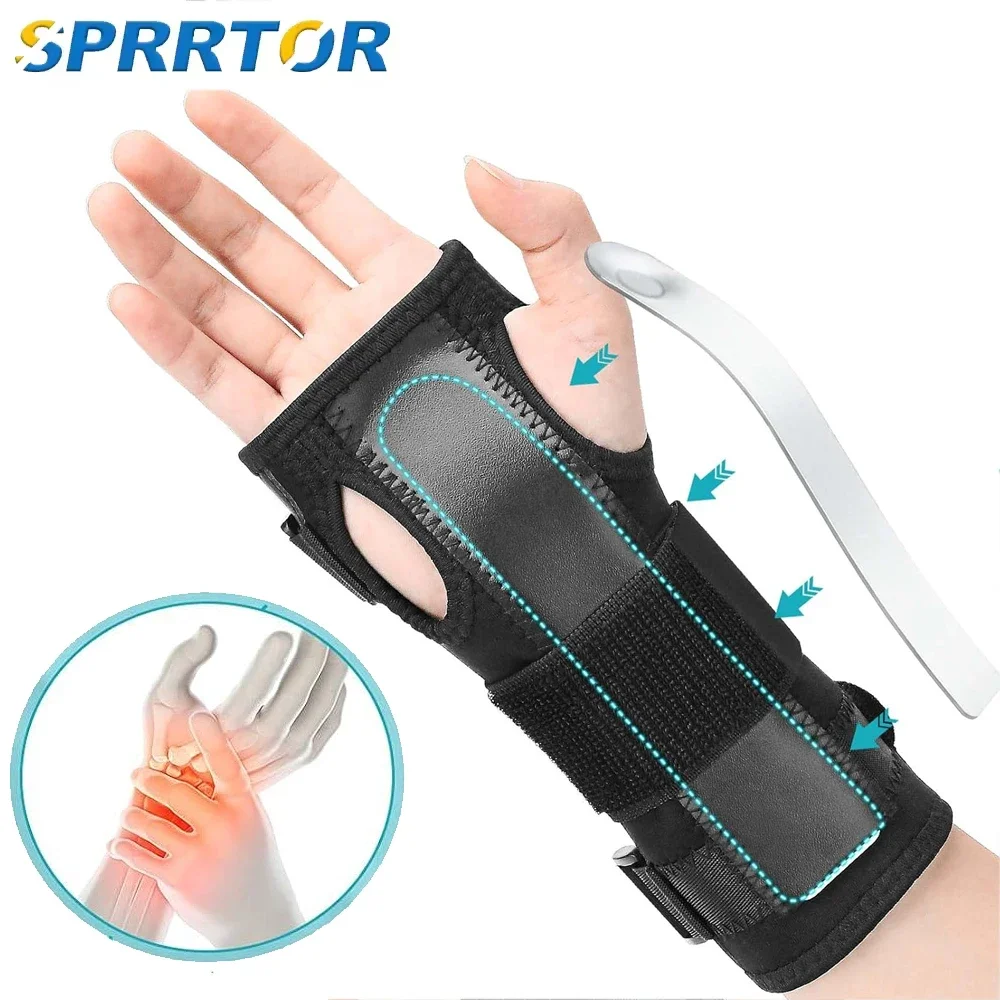 

1PC Carpal Tunnel Wrist Brace Support with 3 Straps and Metal Splint Stabilizer -Relieve Tendinitis Arthritis Carpal Tunnel Pain