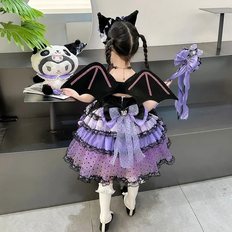 Halloween Sanirio Cosplay Prinzessin Kleid Kuromi Lolita Frühling Herbst KINDER Kostüm Kleider Puffy Rock Anzug süße Mädchen Kleid