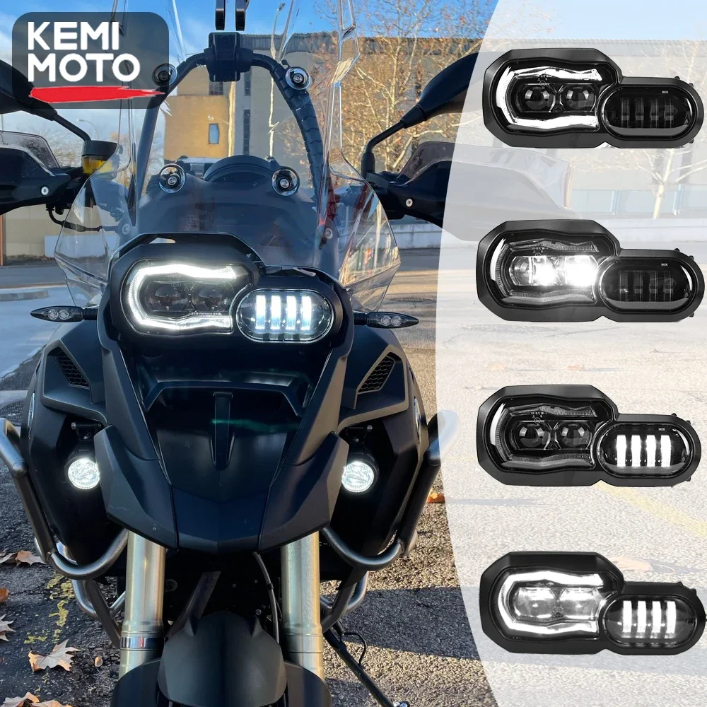 Faros delanteros LED E9 Mark para BMW F650GS F700GS F800GS ADV Adventure F800R, conjunto completo de faros LED para motocicleta