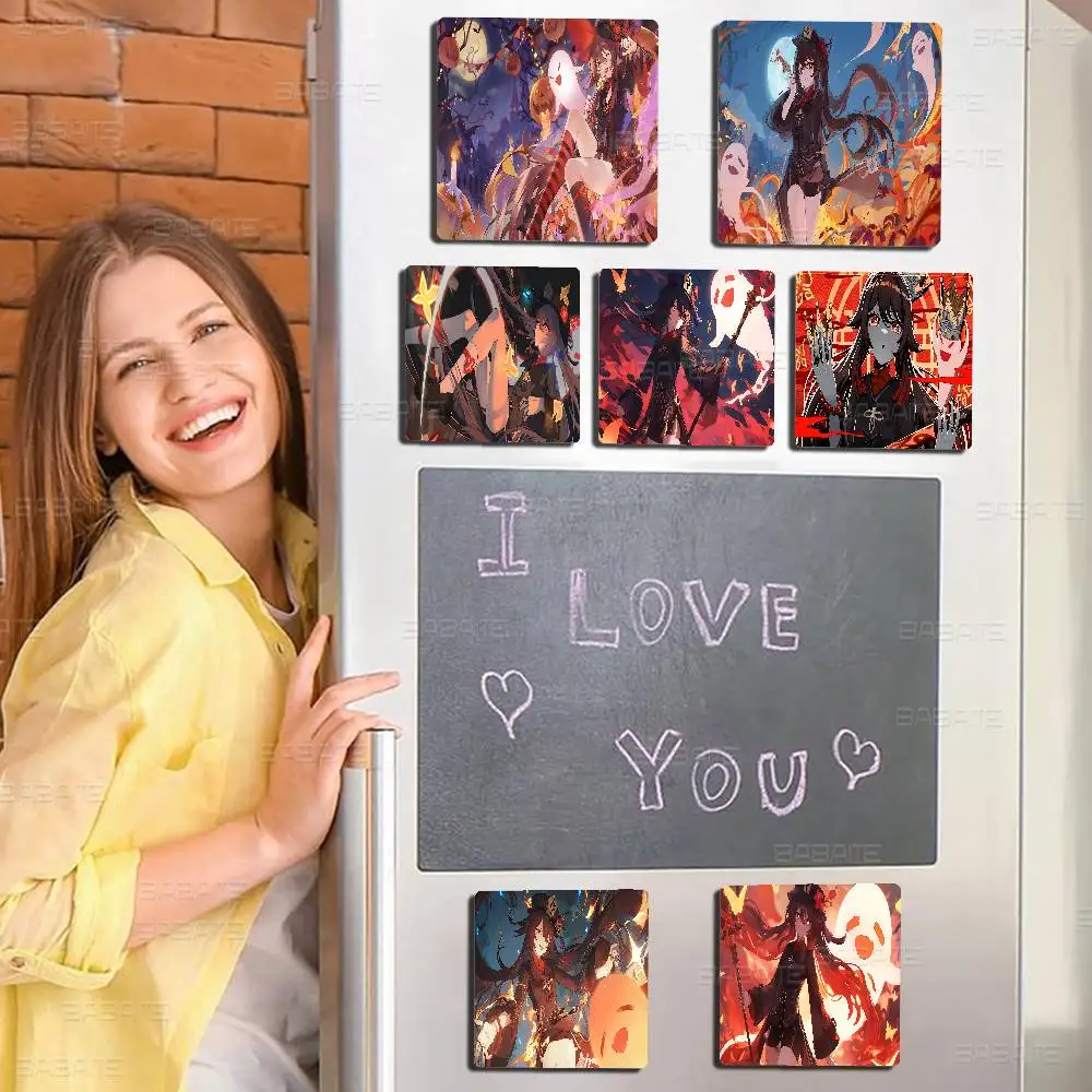 Genshin Impact Hu Tao Photo Fridge Magnet Personalize Refrigerator Holiday Decor for Friends Gift Vibrant Print Quality