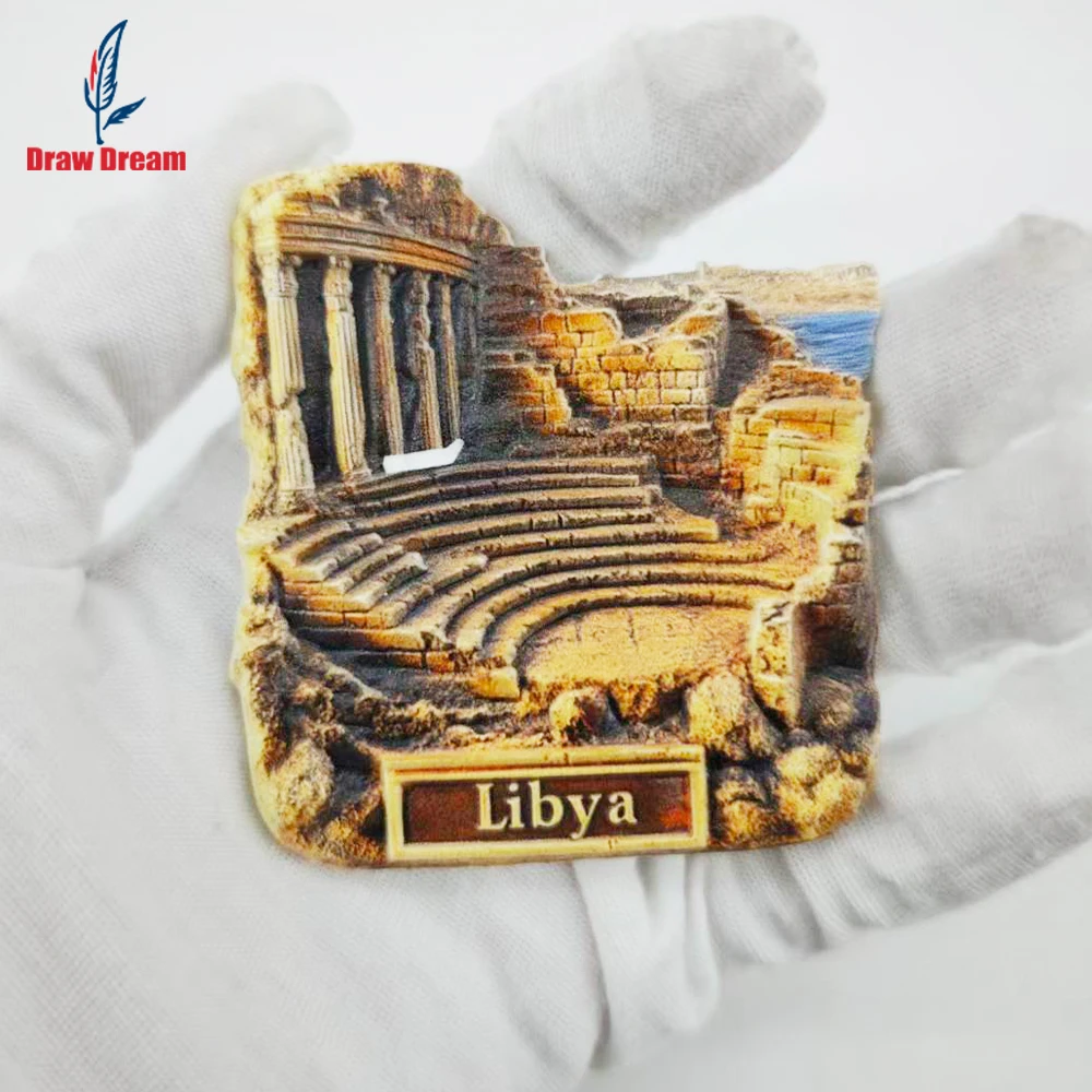 1Pc Libyan Fridge Magnet, World Travel Souvenir Collection, Suitable for Home and Office Decoration, Personalized Exclusive Travel Souvenir Magnetic Fridge Magnet, Home Decoration, Kitchen, Room, Office, Cabinet Crafts Gift, Holiday Souvenir, Exquisite Small Gift
