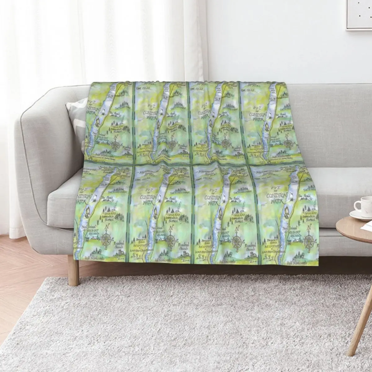 Swallows and Amazons map of Coniston Water - Throw Blanket Shaggy Flannel Thins bed plaid Soft Big Quilt Blankets