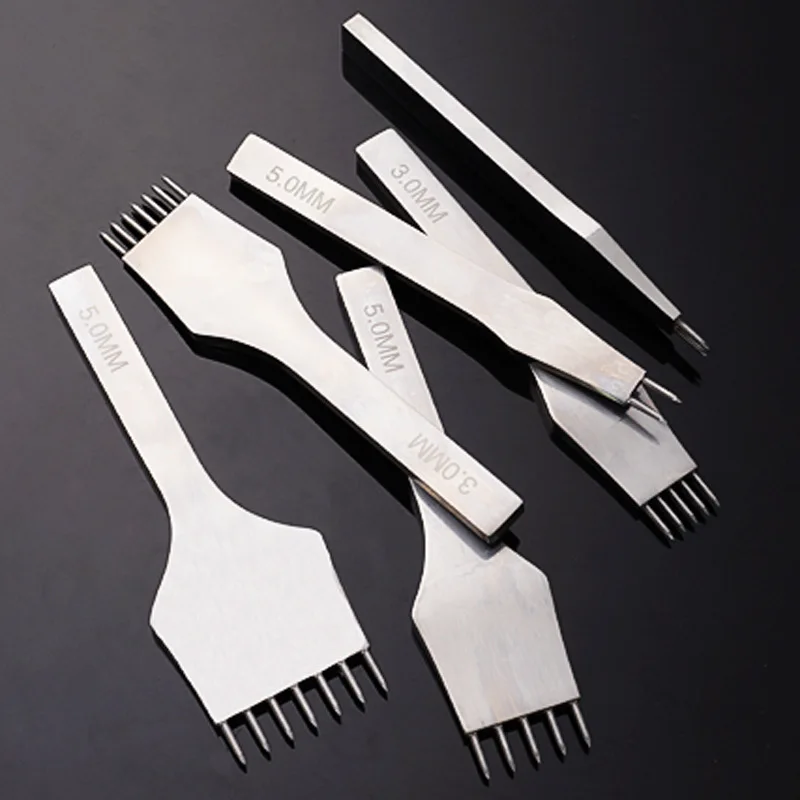 Leather Craft Round Hole Pricking Iron Stitching Tools Leather Chisel Stitching Punch 3/5mm Spacing Dropship