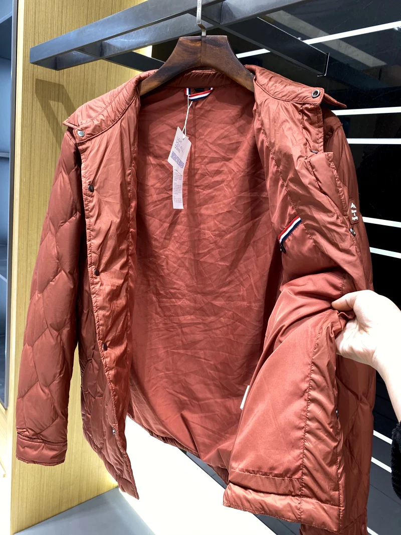 سحابة الإحساس خفيفة الوزن Du down Jaet irt Sle الخياطة الرجال عادية التنقل تنوعا الخريف الشتاء ملابس خارجية #4