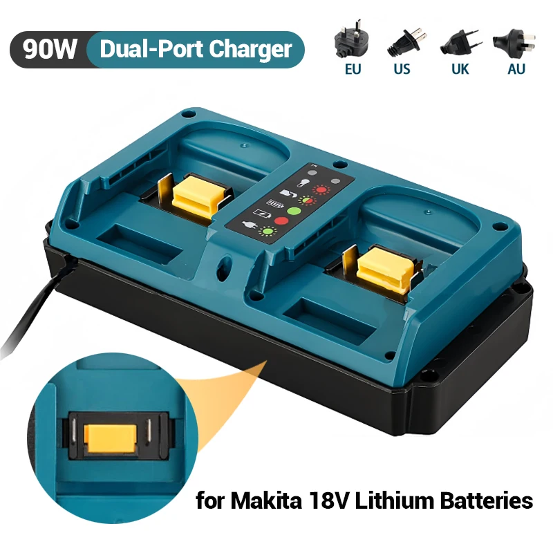 

Power Tools Parts for Makita 14.4V 18V Lithium Battery DC18RD Portable Fast Charger BL1830 BL1860B BL1850B BL1430 BL1460 DC18RC
