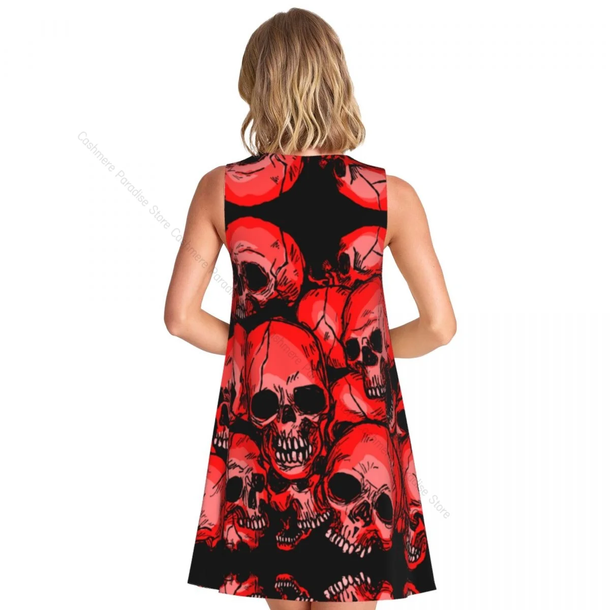 Damesjurk Schedel Zomer Casual T-shirt Jurken Strand Cover-up Tankjurk