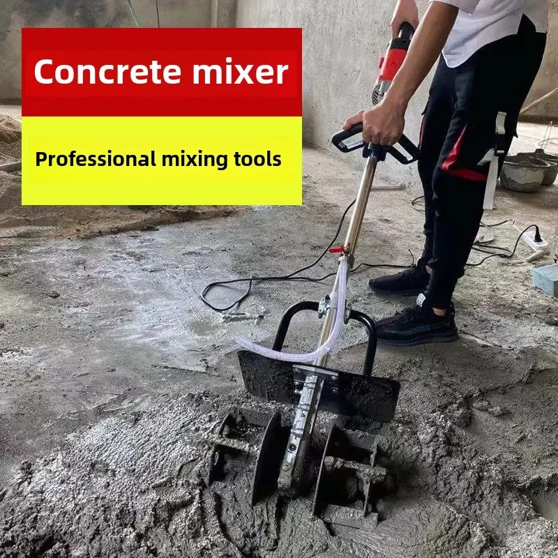 220V Portable Small Concrete Mixer Machine for Plaster Cement Mixing at Home Construction Site