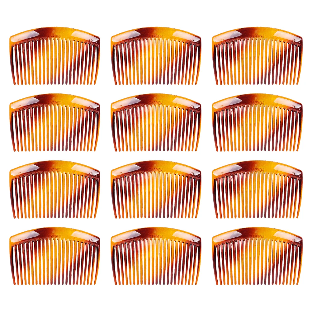 

12pcs 23 Teeth Hair Side Combs Plastic Hair Inserted Comb Hairpin Hair Accessories for Women Girls (Yellow)