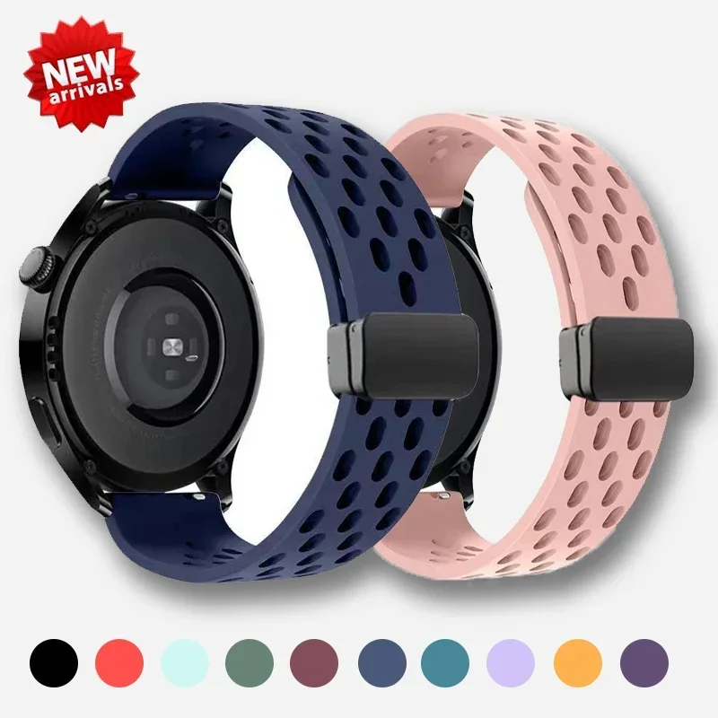 

20/22mm Magnetic Silicone Strap For Samsung Galaxy Watch 7 FE 4 5 pro 40 44 6 Classic 42/46mm bracelet for Huawei GT2/3 pro band
