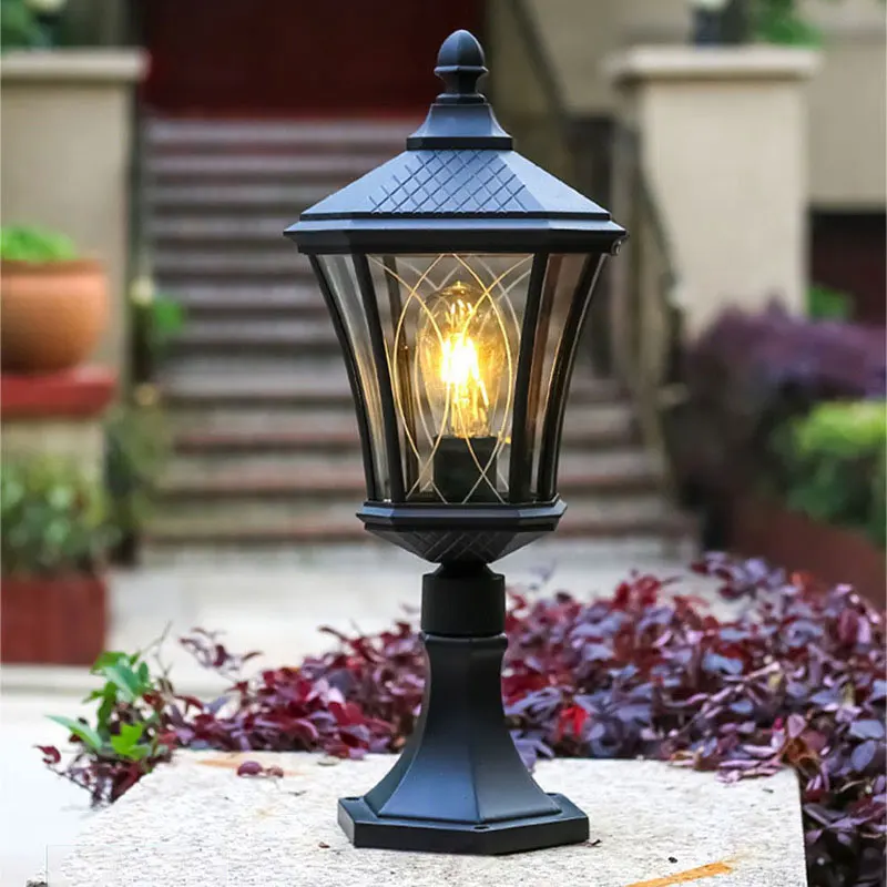 Retro Outdoor Pillar Lamp Landscape Porch Path Post Pillar Light Bollard Light Waterproof For Home Courtyard Villas