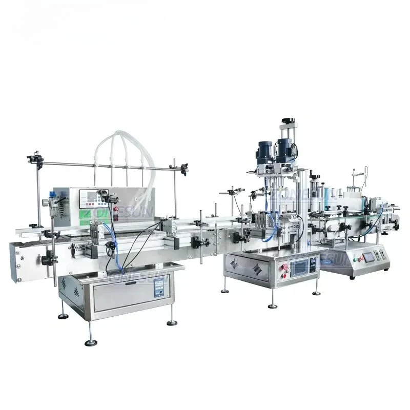 سطح المكتب التلقائي السائل ملء السد وتحديد المواقع آلة وضع العلامات عصير النفط زجاجة بلاستيكية غطاء المسمار منقار البط #1