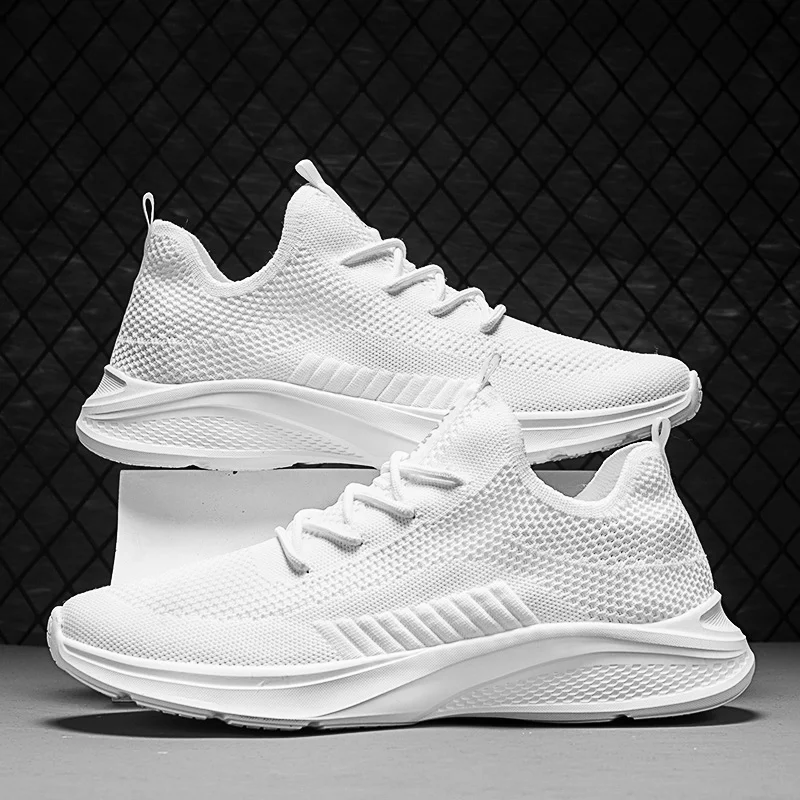 Zapatillas deportivas transpirables para Hombre, Tenis masculinos de moda, color blanco, para caminar, para verano, 2022