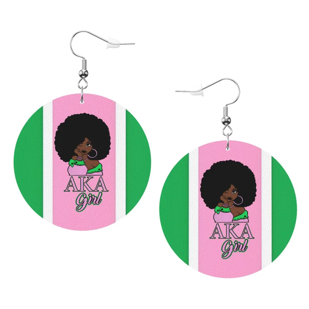 

Custom AKA Sorority Leather Teardrop Earrings Fashion For Women Jewelry Accessories For Valentine's Day