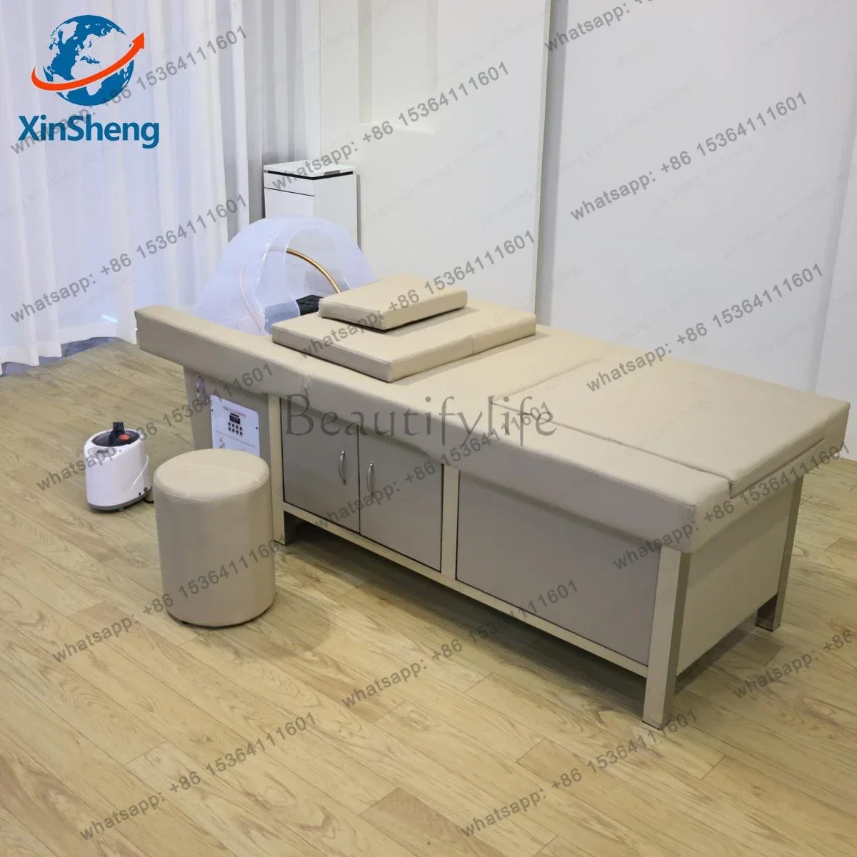 

Thai Shampoo Bed Massage Table – All-in-One Head SPA Fumigation & Hair-Wash Sofa for Hair Salon Massage Shop Furniture