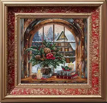 

Christmas Morning Sewing kit 16CT 18CT 14CT Unprinted Cross Stitch Kits Embroidery Art DIY Handmade Needlework Home Decor