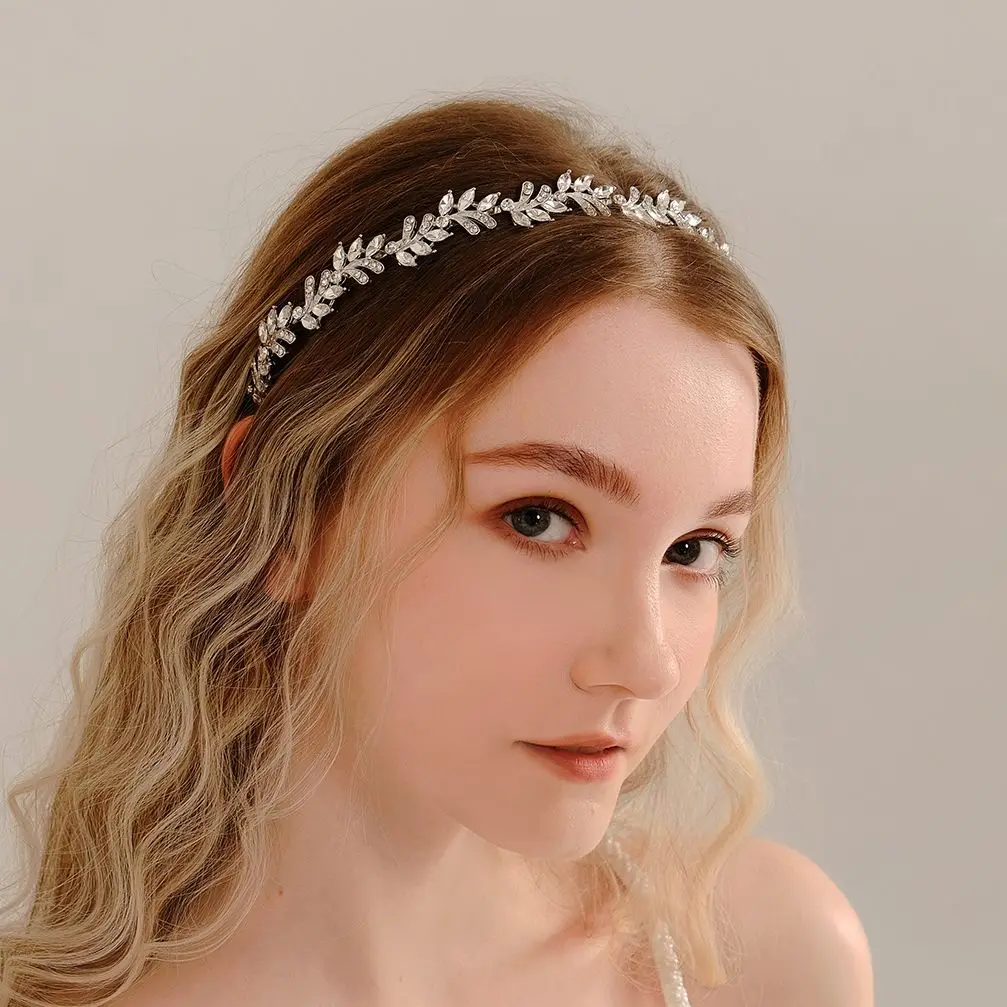 Mid East Silver and Gold Rhinestone Fashion Sparkle Headband Hot Sale Wedding Bride Crystal Tiaras for Bridal Hairband For Party