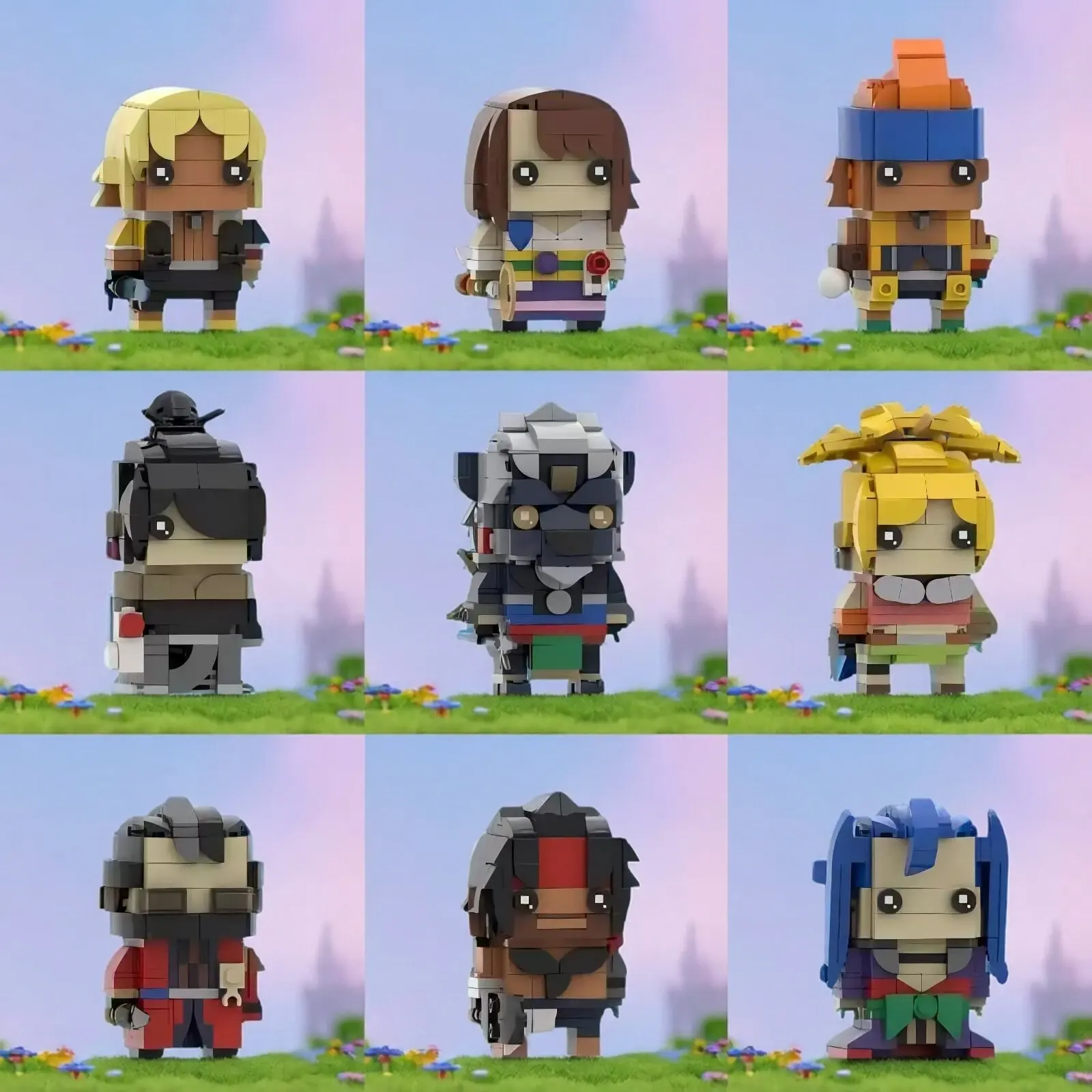 MOC JRPG Magier-Schwertkämpfer-Bausteine, Charakterfiguren Yuna, Wakka, Tidus, Lulu, Kimahri, Jecht, Braska, Spielzeug-Geschenk für Jungen – Detail 1