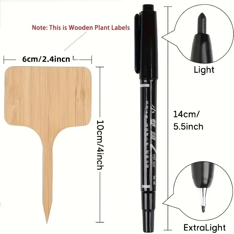 1-6Set Waterproof Bamboo Label Strips Durable T-Shaped Labels Suitable For Outdoor And Indoor Plants And Vegetables