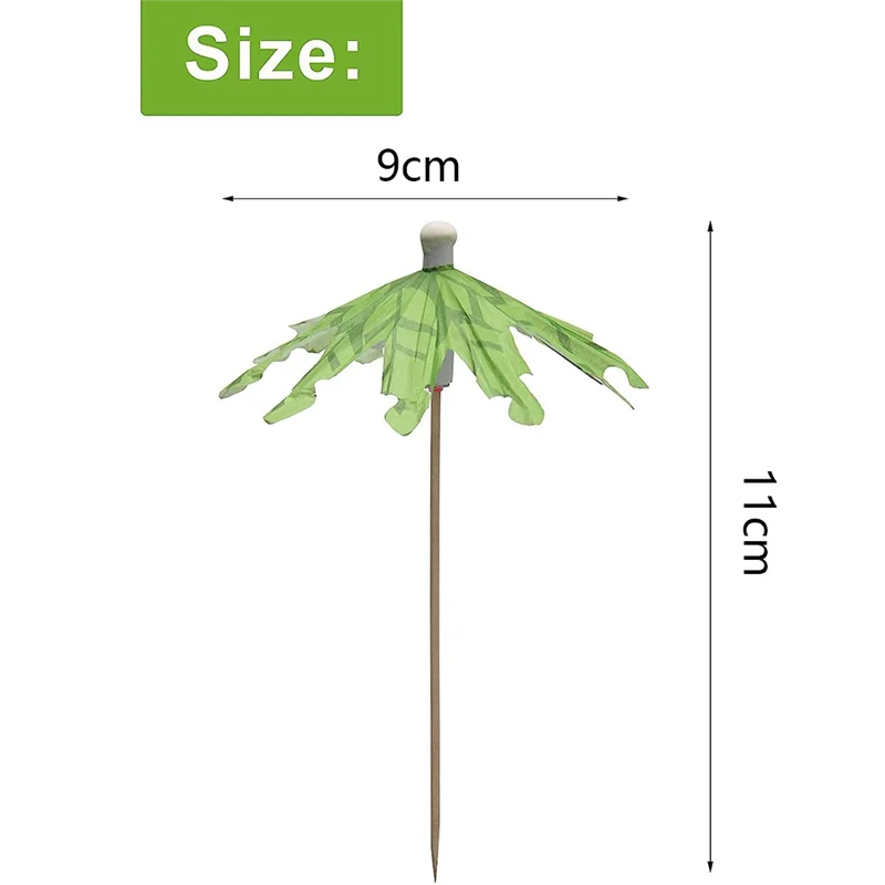 50Pcs Umbrellas for Drinks, Coconut Palm Tree Umbrella Toothpicks, Tropical Umbrella Decorations for Cupcake