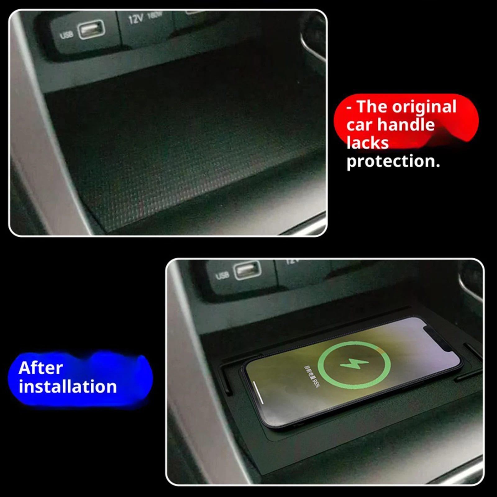 2DIN الأحدث لشركة هيونداي كريتا 2023-2024Car وحدة التحكم المركزية شاحن الهاتف شاحن لاسلكي سريع شحن لوحة شحن حامل #3