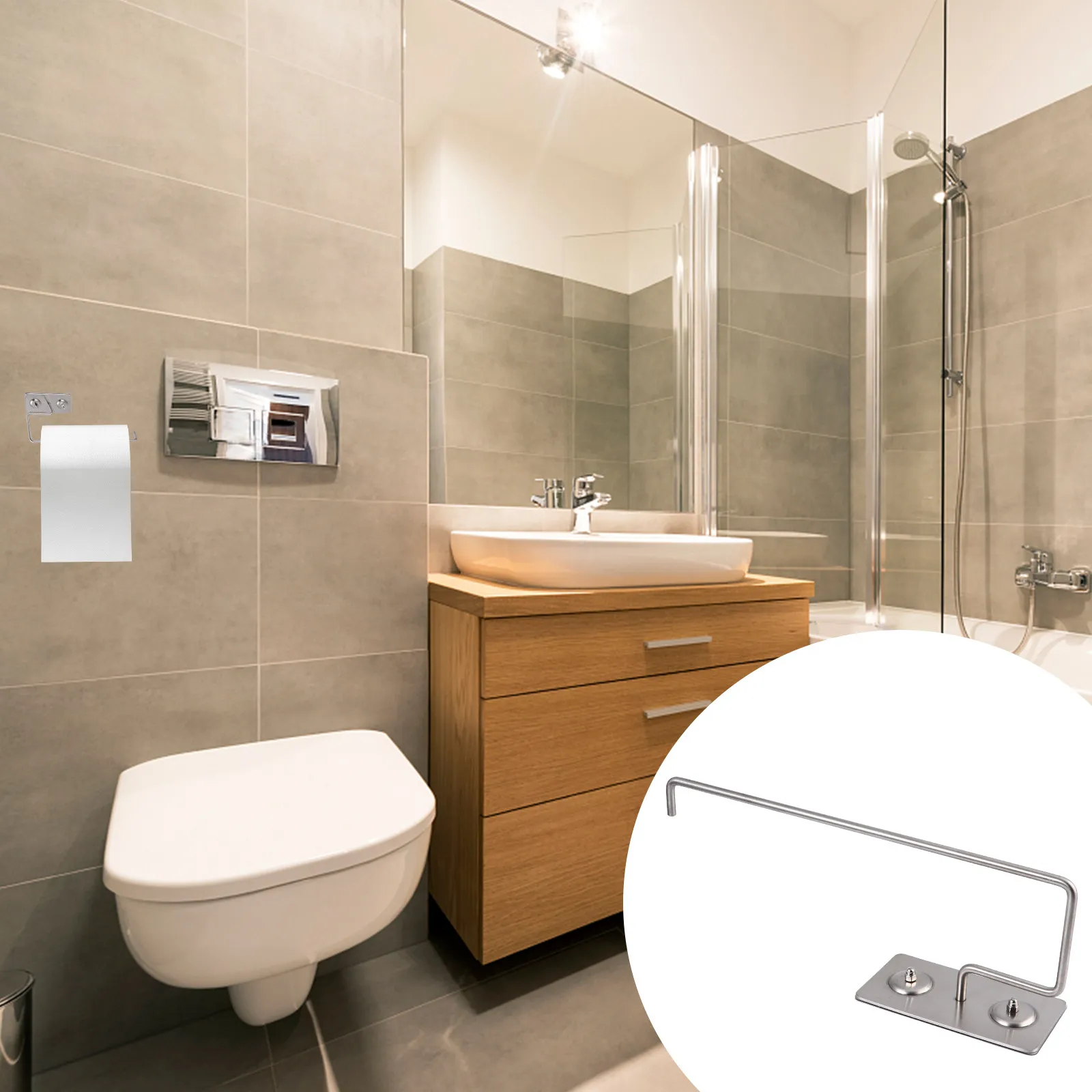 

Держатель для туалетной бумаги из нержавеющей стали, настенный диспенсер для рулонов, без сверления, органайзер для салфеток в ванную комнату