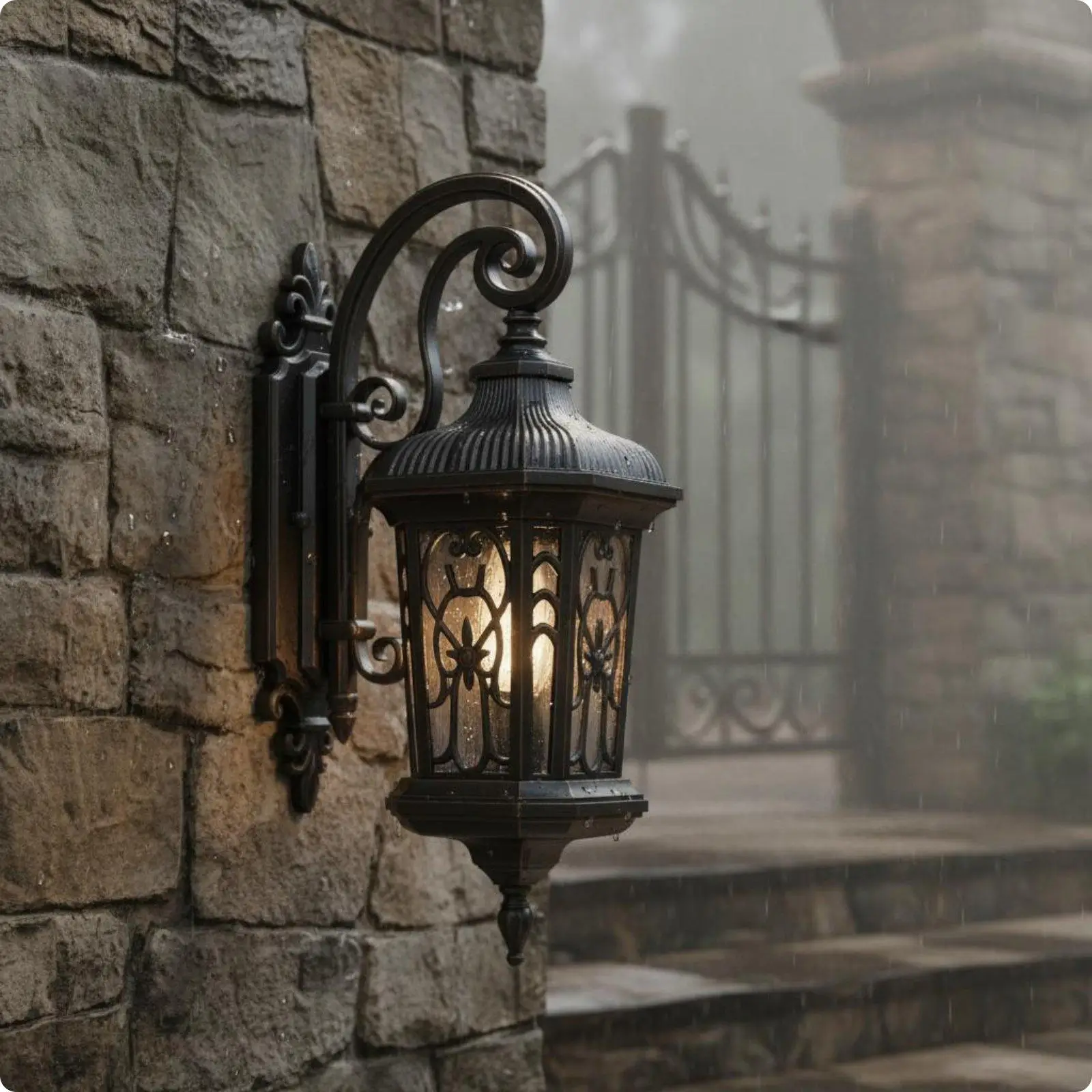 IP65 Waterproof Wall Lamp Exterior LED Wall Sconce Aluminum Lantern for Outdoor Patio Walkway Entrance Lighting