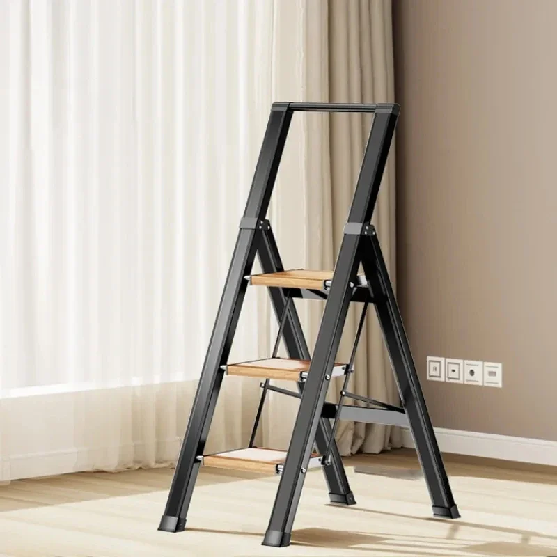 

Multifunctional Aluminum Alloy Ladders Folding 2/3/4 Step Stools Herringbone Ladder for Home Thickened Telescopic Staircase