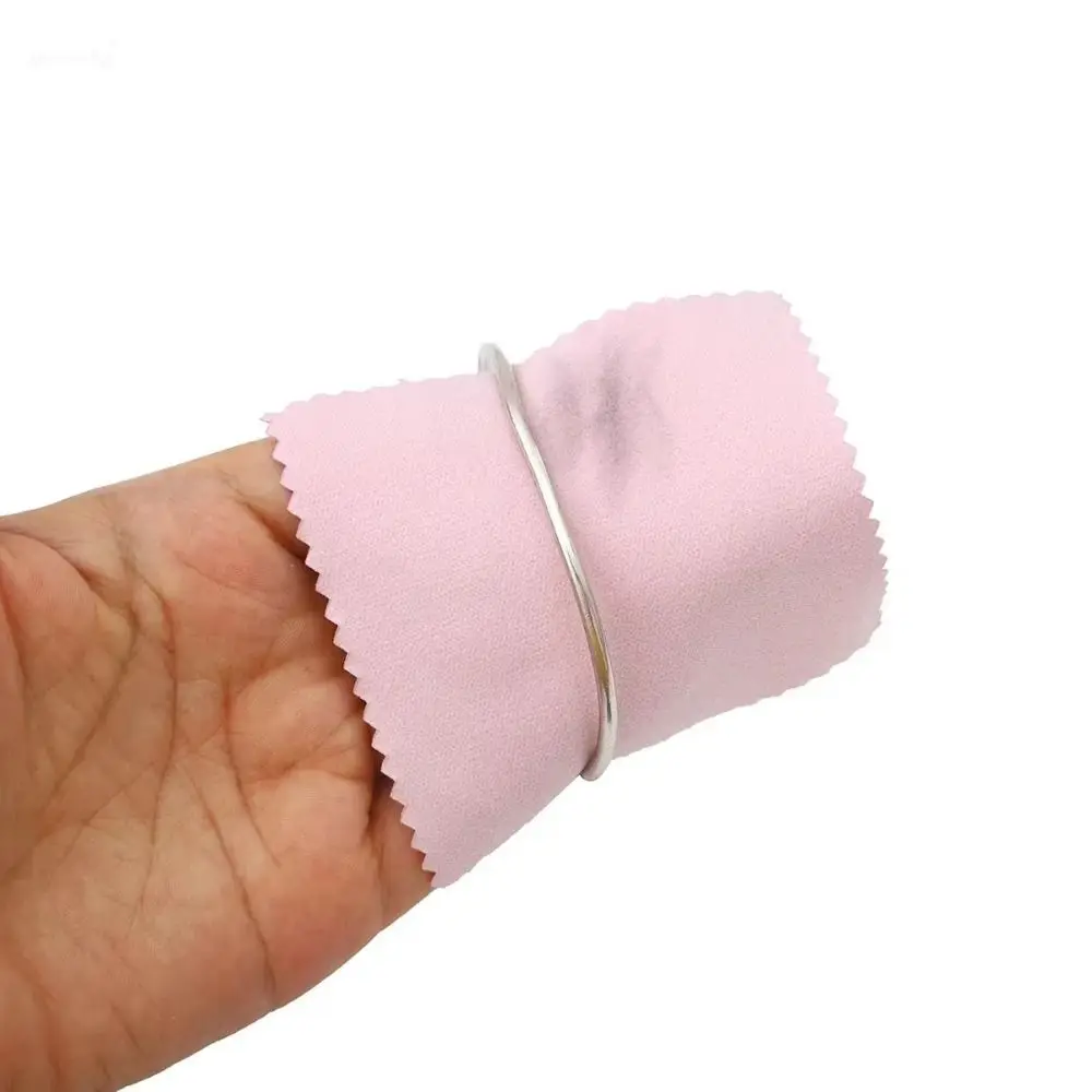 

50Pcs 8x8cm Jewelry Cleaning Cloth Soft Fabric Reusable Silver Polish Cleaner Non-toxic Wash Cloth Cleaning Polishing Cloth