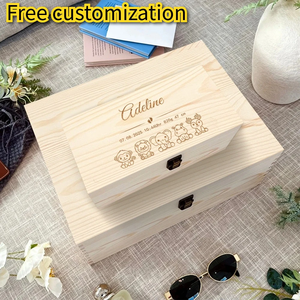 Custom Wood Home Storage Box with Lid and Clasp, Personalized Keepsake Box, Craft Gift Box, Postcard Organizer the best gifts.
