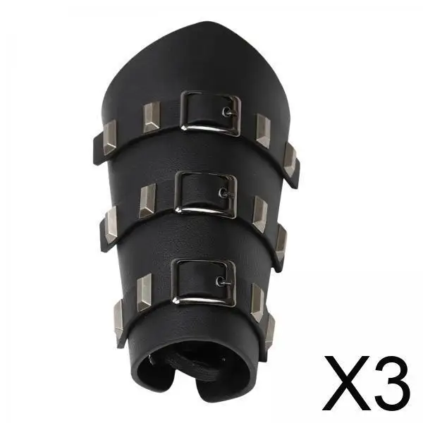 

3xВинтажный стиль Arm Guard в стиле стимпанк Vambrace для вечеринки, костюм для взрослых, черный