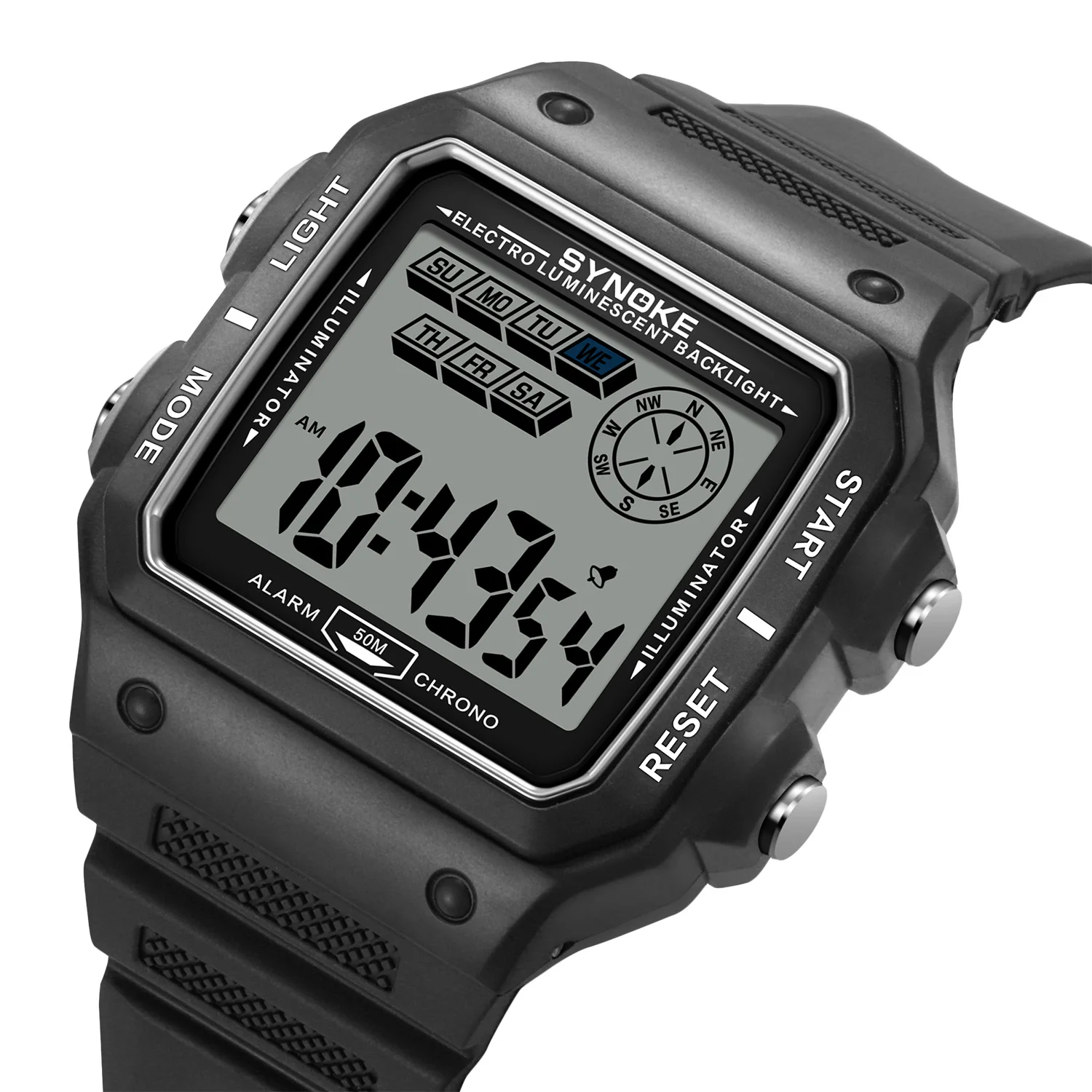 SYNOKE 9917,Large Screen Digital Watch, Outdoor Sports Watch, Alarm Clock Timer Multi-function Watch