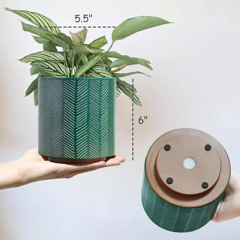 

Modern Geometric Plant Pots with Drainage, Boho Colorful Succulent Planters for Indoor Plants, Funky Gardening Gifts